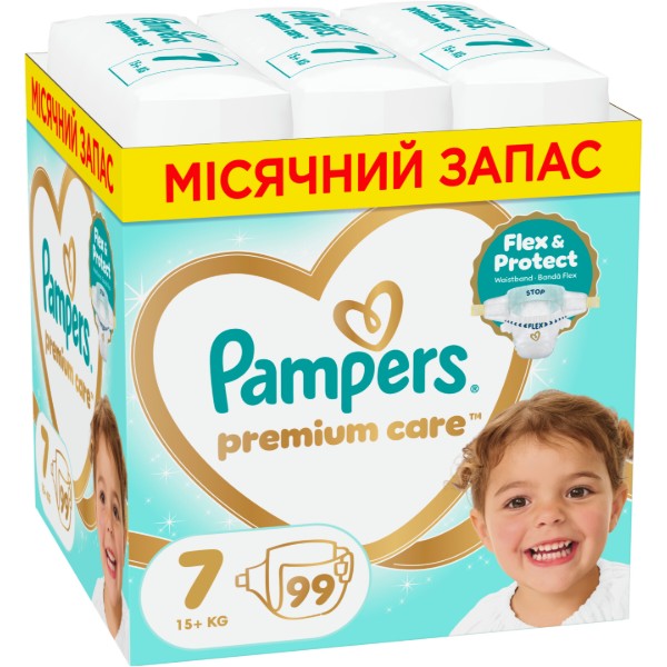 Фото - Одноразовые подгузники Pampers Premium Care Размер 7 (15+ кг) 99 шт (80883543)